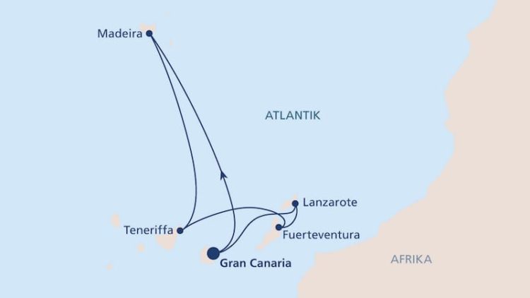 AIDAnova Route ✈ Globus Reisebüro Schwerte AIDAnova Route